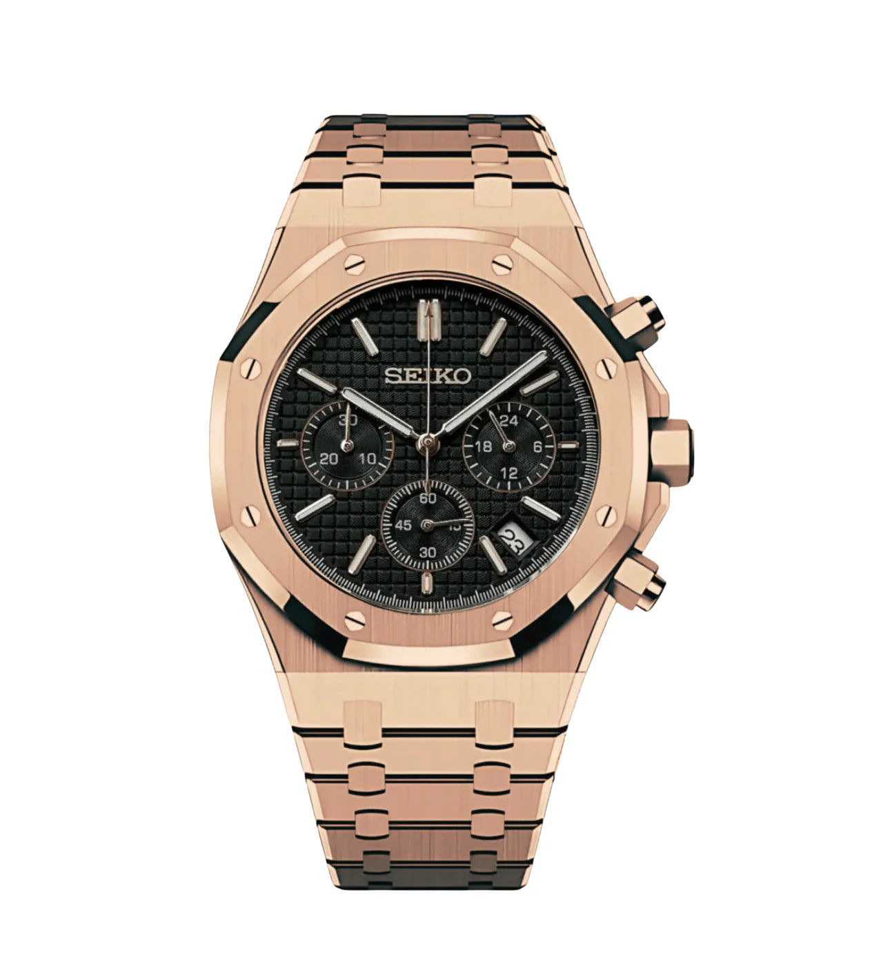 Seiko Mod Royal Oak "Rose Gold Chrono"