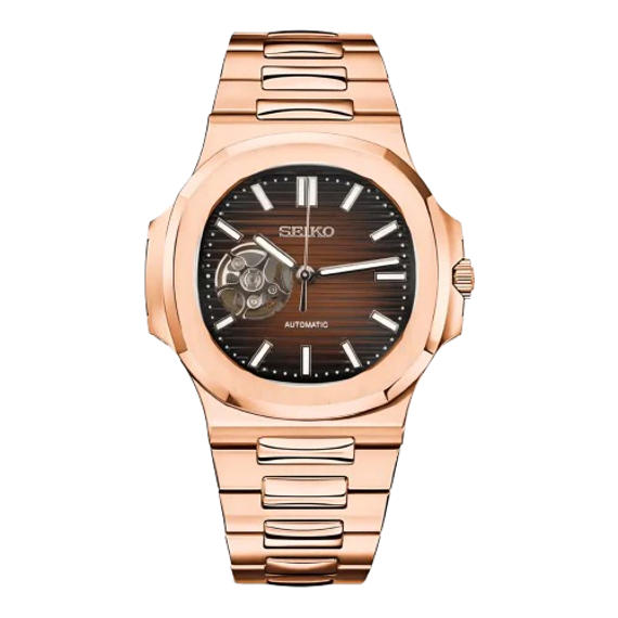 Seiko Mod Nautilus "Open Heart Chocolate"