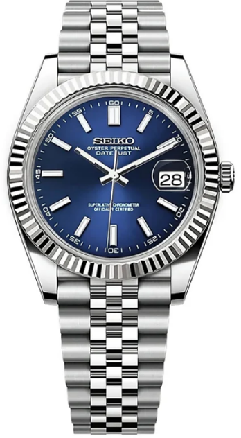 Seiko Mod Datejust Blue Dial