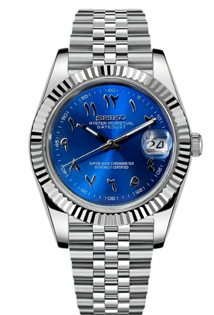 Seiko Mod Datejust Blue Dial