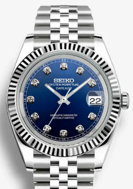 Seiko Mod Datejust Blue Dial