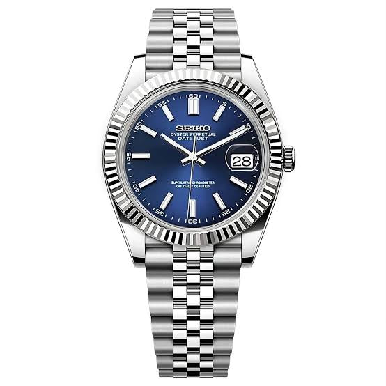 Seiko Mod Datejust Blue Dial