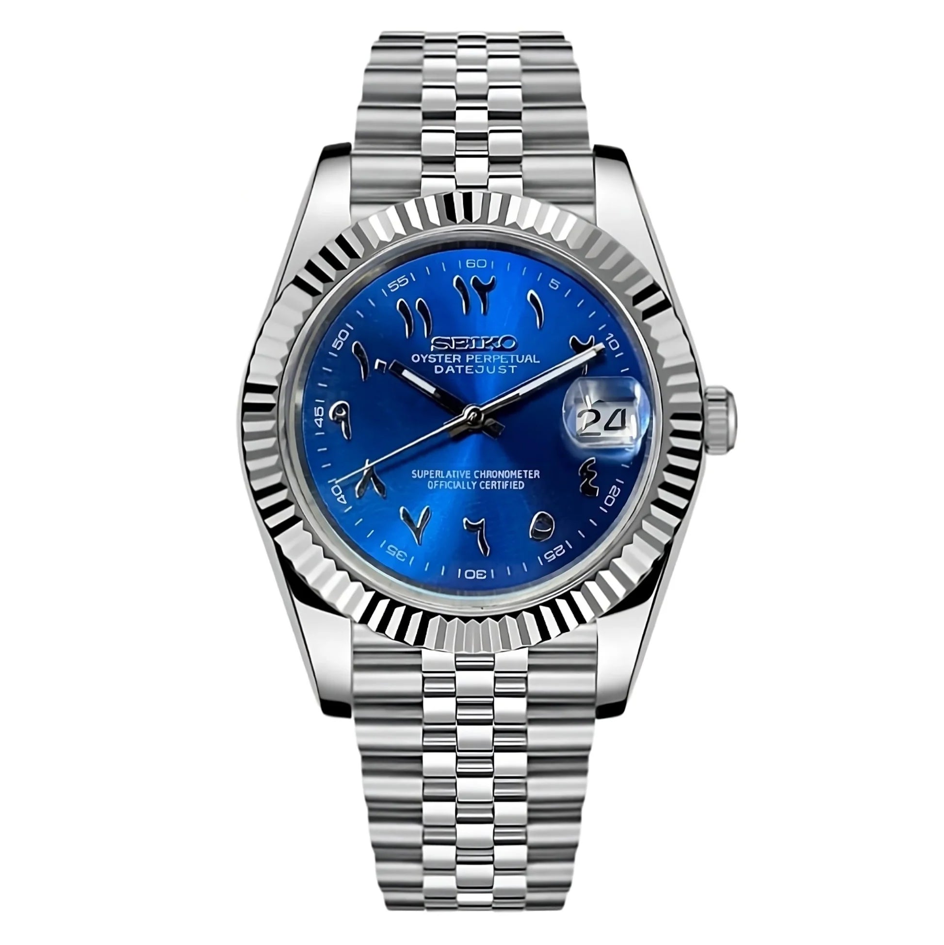 Seiko Mod Datejust Blue Dial