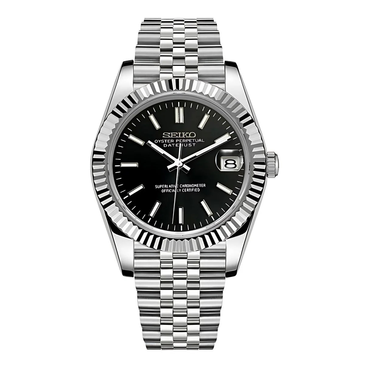Seiko Mod Datejust Black Dial